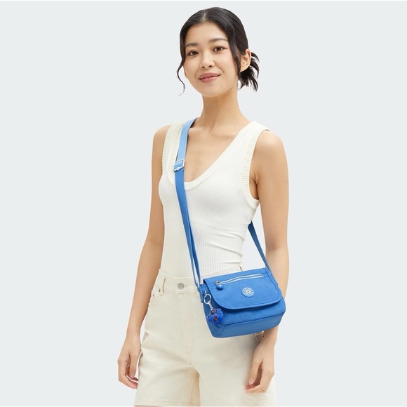 NWT Size Small Kipling Sabian Small Crossbody Bag In Bounce Blue 10” X 6” X 3.5” - Picture 7 of 13
